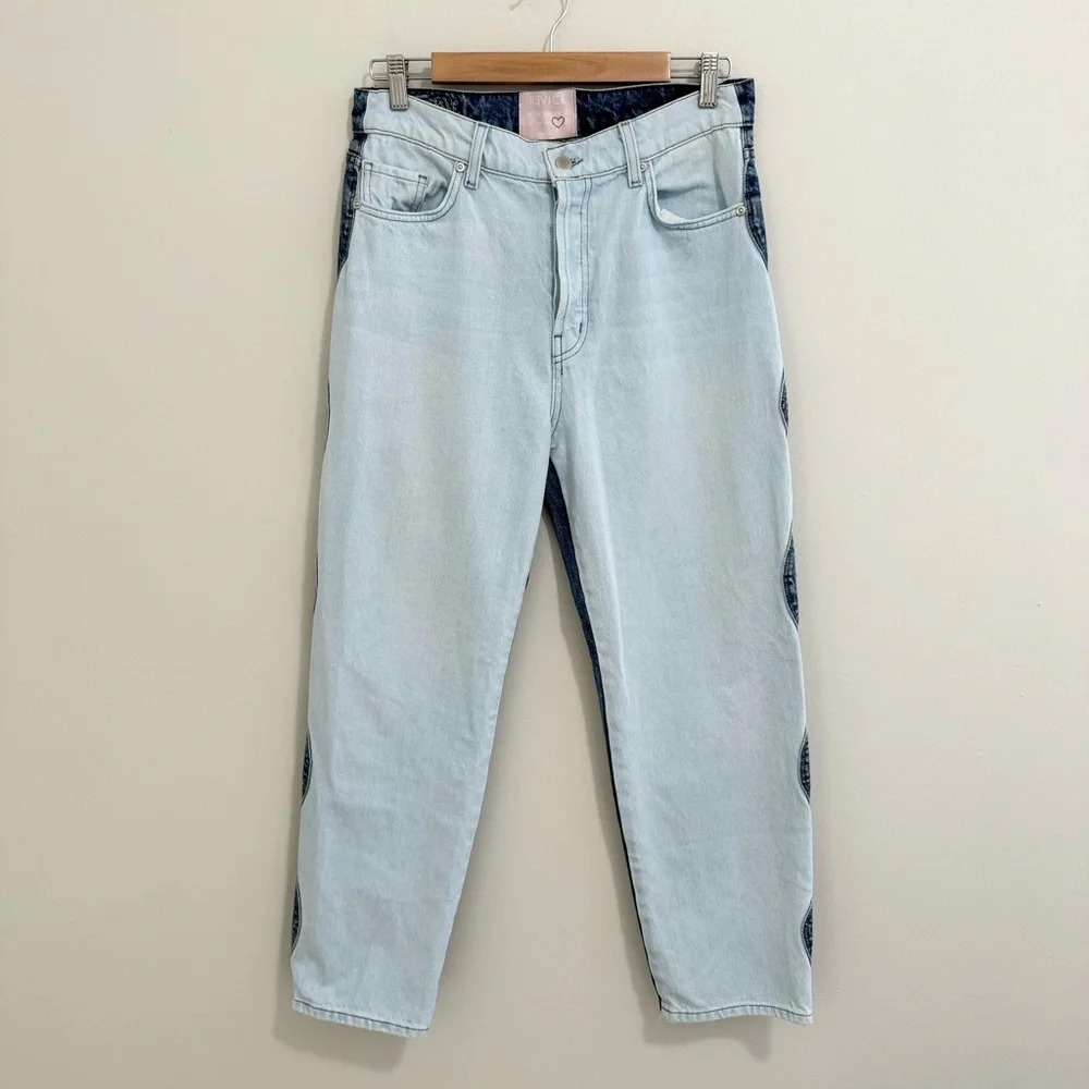 Revice Two Tone Slouchy Button Fly Jeans
